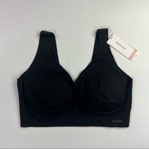 Calvin Klein Womens Large Invisibles Lightly Lined V-Neck Bralette New